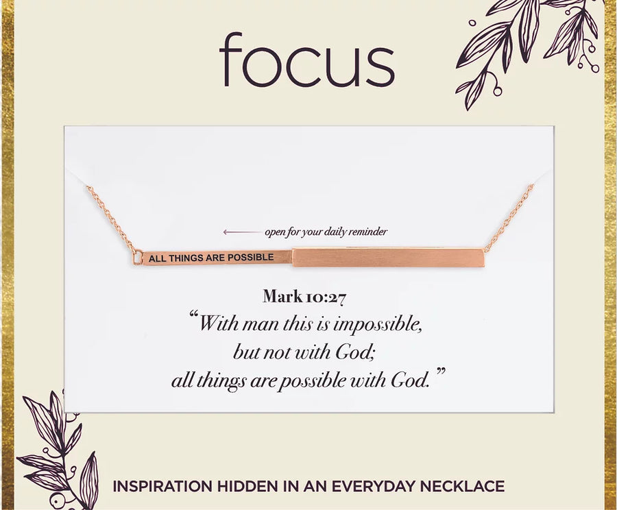 "All Things Are Possible" Rose Gold Focus Necklace