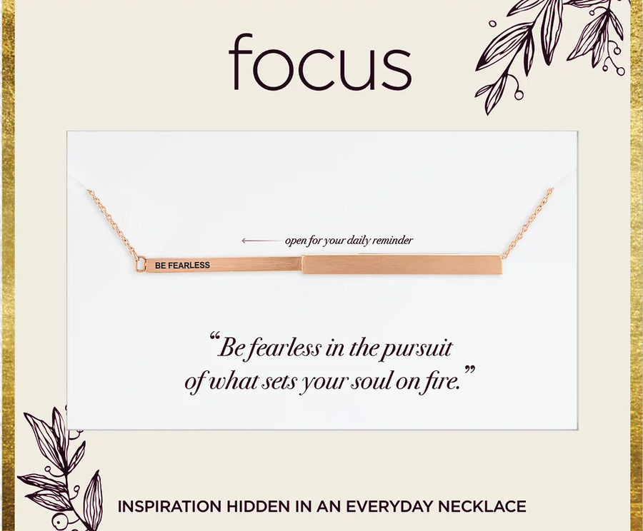 "Be Fearless" Rose Gold Focus Necklace