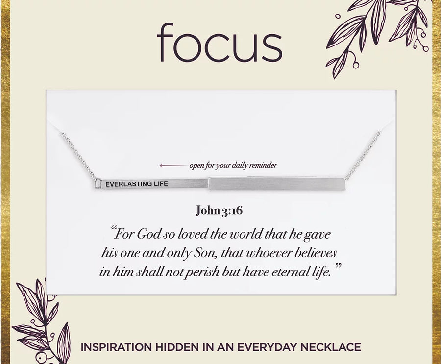 "Everlasting Life" Silver Focus Necklace