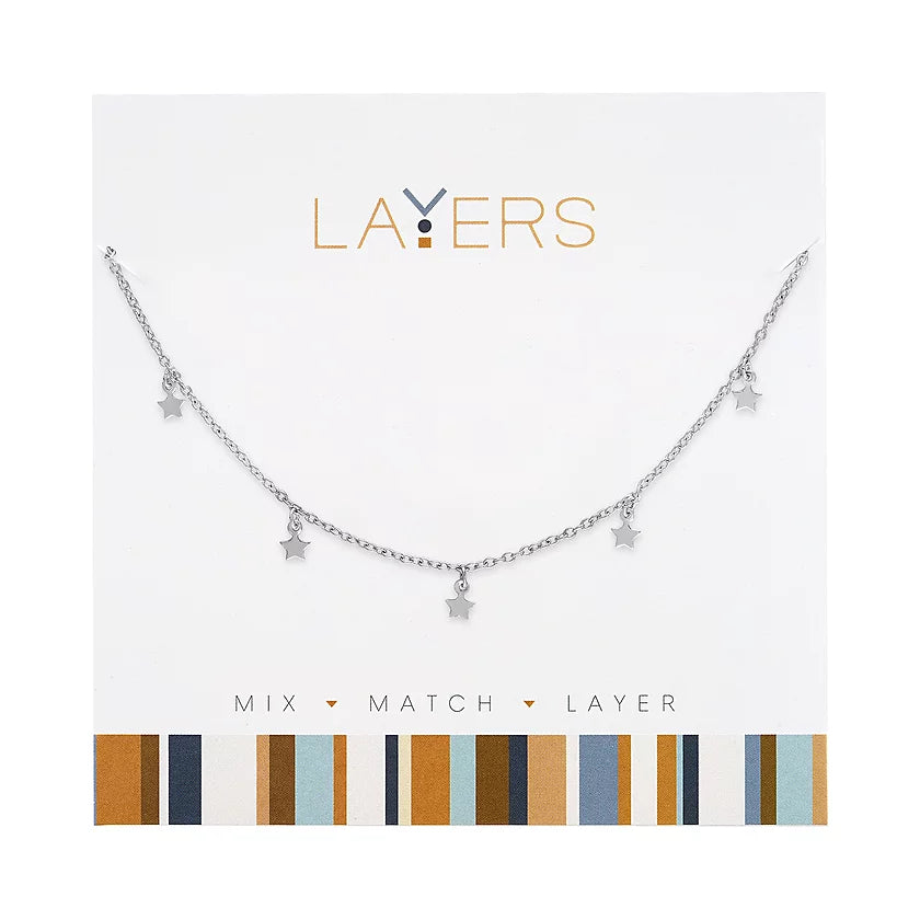 Silver Mini Stars Layers Necklace