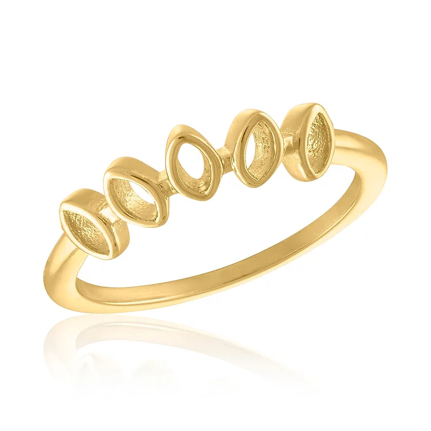Five Teardrop Gold Layers Ring