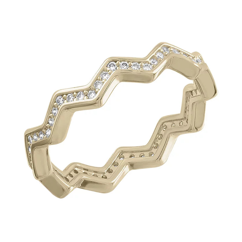 Infinity Zig Zag Gold Layers Ring