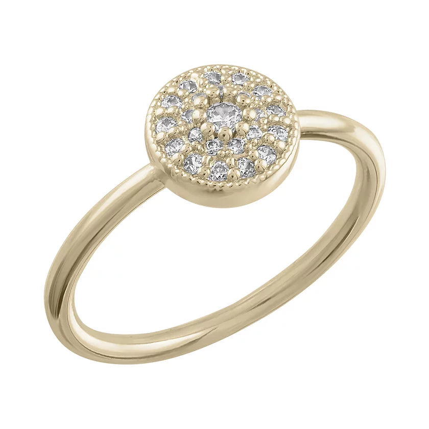 Round CZ Gold Layers Ring