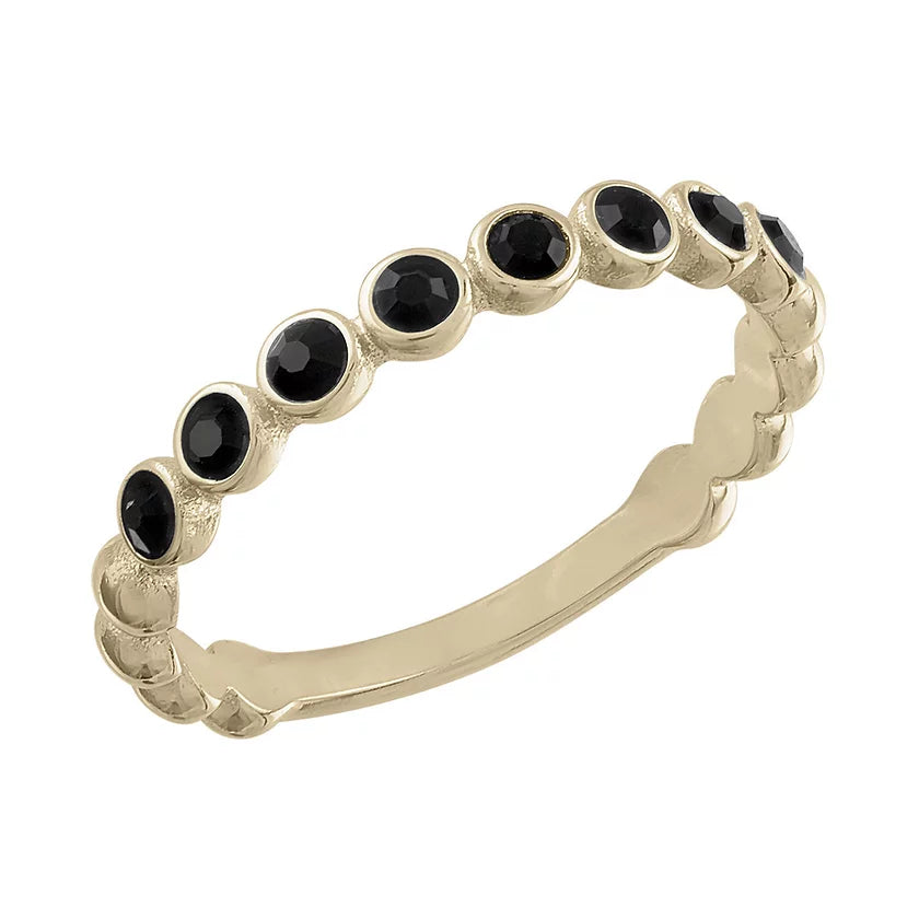 Black Inifinity Gold Layers Ring