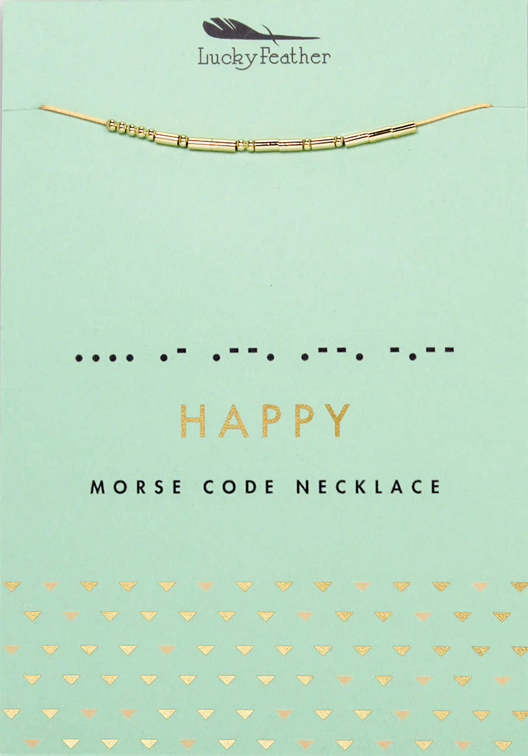 Morse Code Necklace - Happy