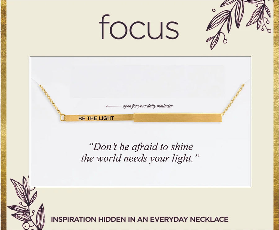 "Be The Light" Gold Focus Necklace