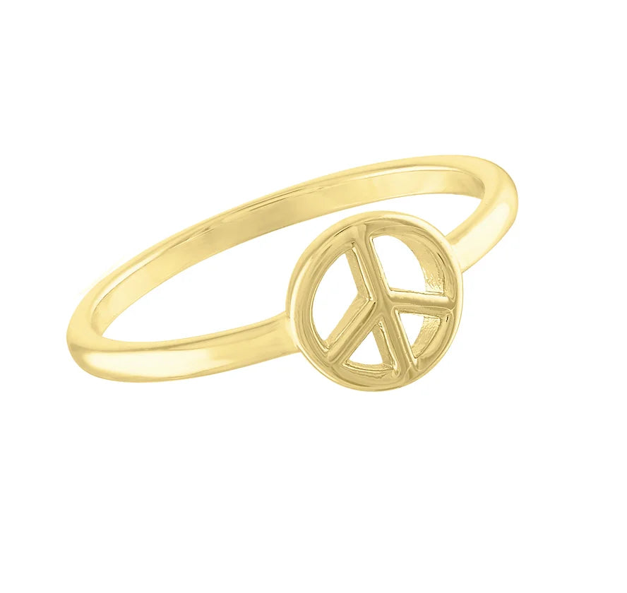 Peace Sign Gold Layers Ring