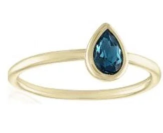 Montana Blue Teardrop Gold Layers Rings