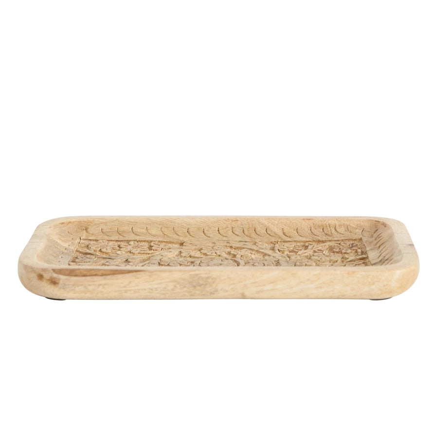 Hand-Carved Mango Wood Tray (small)