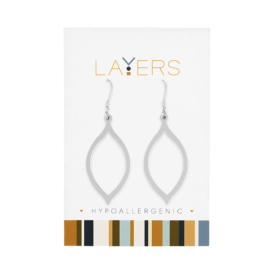 Silver Leaf Design Drop Earrings